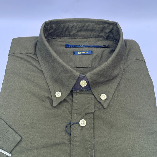 Forest Green Oxford Custom Fit Plain Short Sleeve
