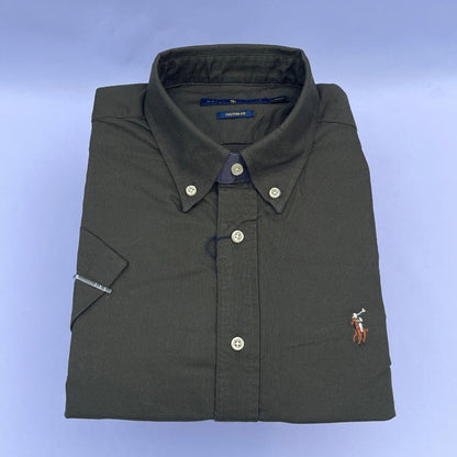 Forest Green Oxford Custom Fit Plain Short Sleeve