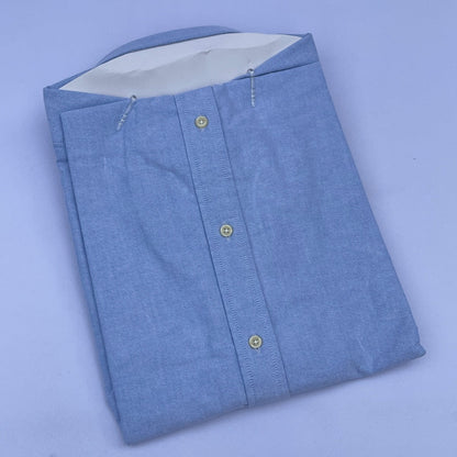 Sky Blue Oxford Custom Fit Plain Short Sleeve