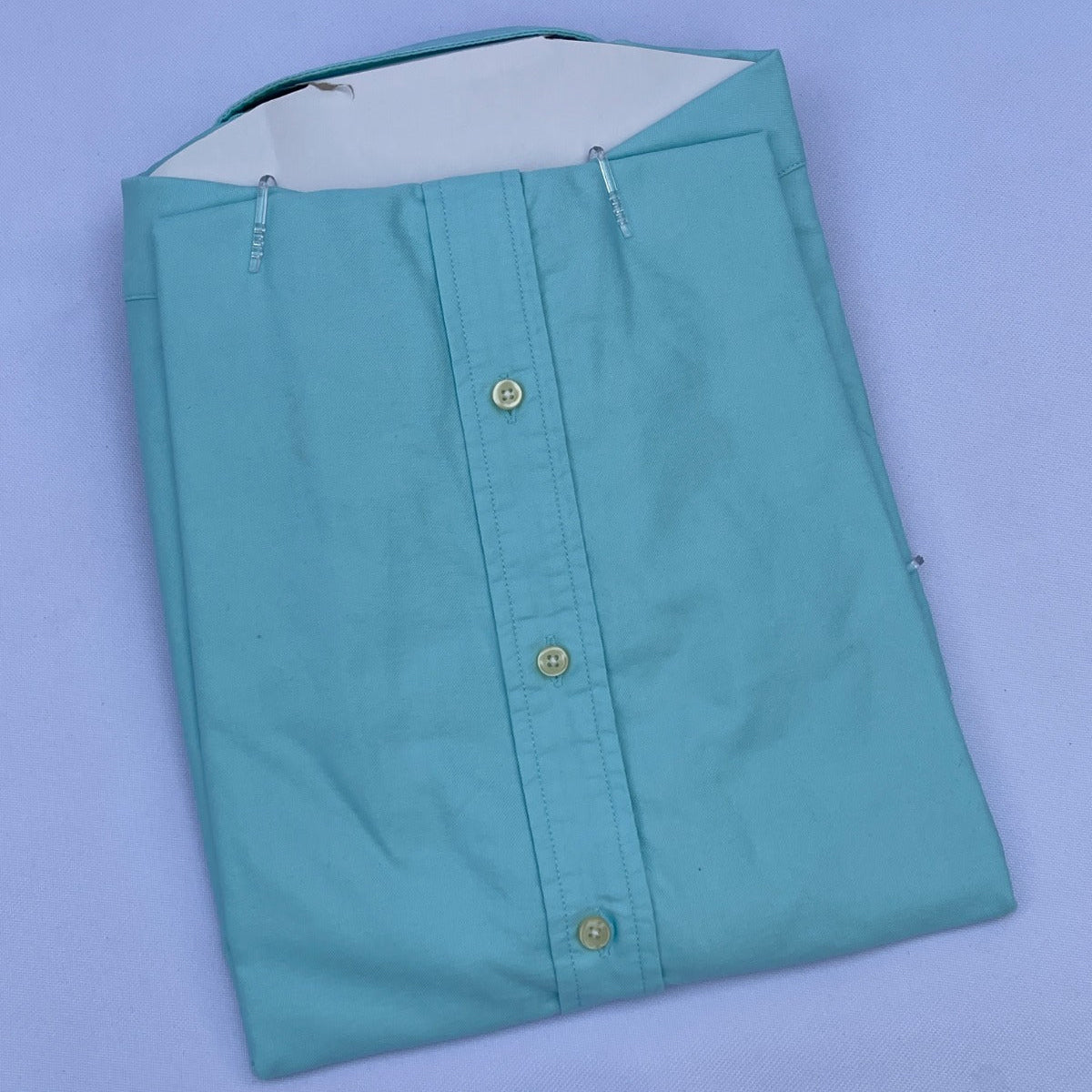 Mint Green Oxford Custom Fit Plain Short Sleeve